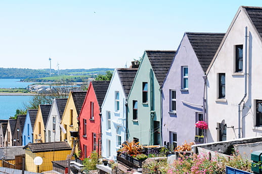 Colourful buildings in Cobh, Ireland